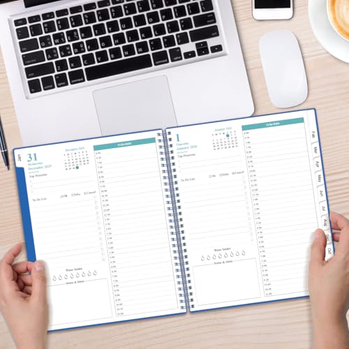 Daily Planner 2026 Full Page Per Day- 2026 Daily & Monthly Planner from January 2026 to December 2026, Day Planner 2026 with 12 Months Tabs, 8.5" x 11", Blue - color: Blue, size: 8.5" x 11"