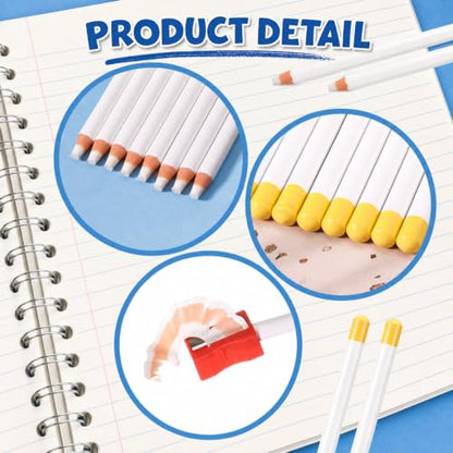 Maitys 20 Pcs Eraser Pencils for Artists Pencils and 2 Pcs Sharpener Wooden Sketch Professional Highlight Painting Eraser Pen for Sketching Charcoal Drawings, Revise Erasing Details for Beginners - style: Eraser Top