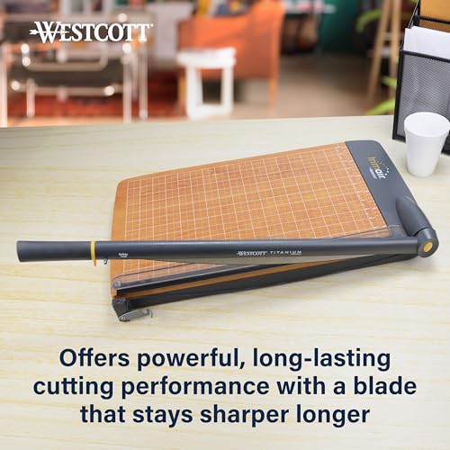 Westcott TrimAir Guillotine Paper Cutter, Paper Trimmer with Sharp and Durable Titanium-Bonded Blade, Maximum Safety Features, 18-Inch, Back to School, School Supplies, Classroom - size: 18-inch