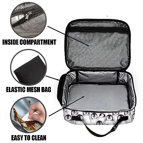 Penguin Lunch Bag Reusable Insulated Lunch Box Keep Food Cooler Thermal Lunch Tote for Women Men - color: Penguin
