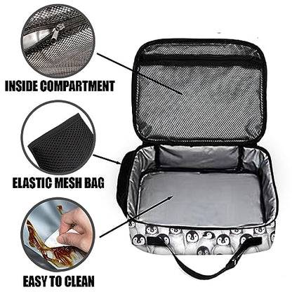 Penguin Lunch Bag Reusable Insulated Lunch Box Keep Food Cooler Thermal Lunch Tote for Women Men - color: Penguin