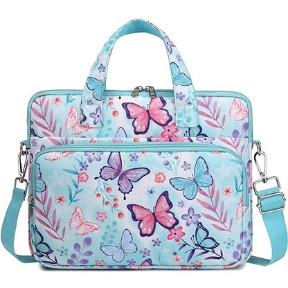 Octsky Kids Tablet Carrying Sleeve - 12.5 Inch Protective Bag with Shoulder Strap, Soft Lining - color: Butterfly Lake