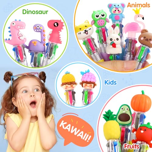 24 Pack 4-in-1 Multicolor Pens for Classroom Prizes, Bulk Fun Pens for Kids | 0.5mm Fine Point Ballpoint Pens, Teacher Must-Haves, Party Favors & Treasure Box Rewards, Bulk Student Gifts, Back to School