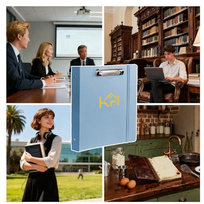 3 Ring Binder 1 Inch, Binders with Clipboard, 5 Dividers with Pockets, and Labels for School and Office (Light Blue, Letter Size) - color: Blue