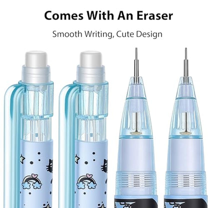 4 Pcs Cat Mechanical Pencils Cute 0.5mm Mechanical Pencil Kawaii Pencils School Pencil for Students Women Office School Suppies