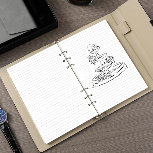 6-Hole Lined Paper Refills for A5 Ring Binder - 100 Sheets/200 Pages Loose Leaf Paper Line Refills for Filofax Planner, 100 gsm White Paper, 5.8" x 8.25" - size: 5.8" x 8.25" - 6-Hole, style: 100 Sheets