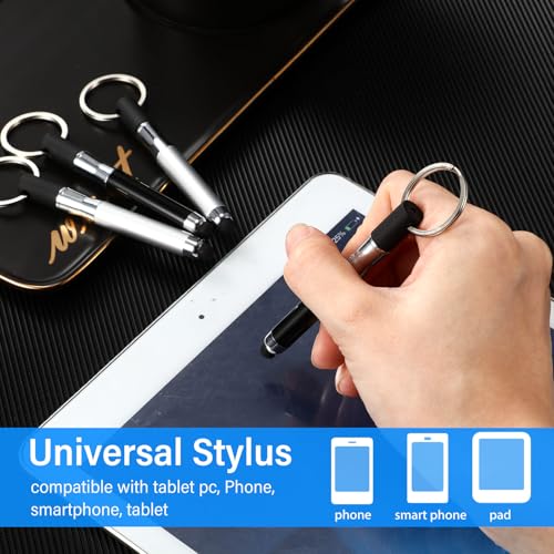 Outus 4 Pcs Mini Stylus Pen with Keychain for Touchscreen | Capacitive Tip, Compatible with Most Touchscreen Devices, Keyring Loop, Bulk Set, rose gold silver black gold