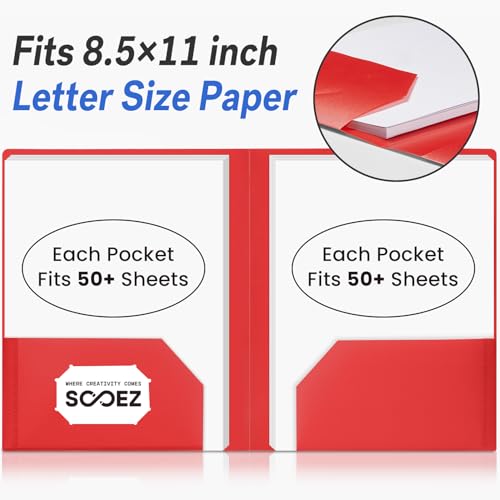 Sooez 7 Pack Folders with Pockets, 2 Pocket Folders with Extra Labels, Plastic Folder with Pockets, Heavy Duty File Folder Bulk, School Business Office Filing Supplies - color: Rainbow Colors