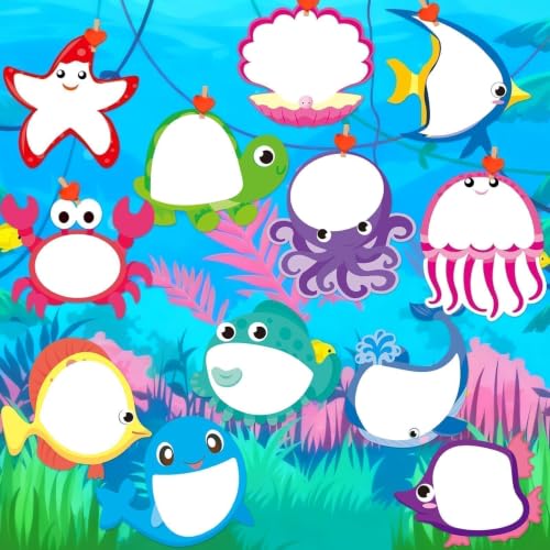 Fancy Land 24 Pads Cute Sticky Notes Cartoon Animal Pattern Sticky Notes for Teachers Classrooms 720 Sheets Memo Pads Teacher Appreciation Gift Home Office Supplies Ocean - style: Ocean