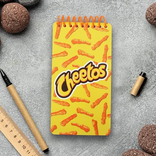 Cheetos Cute Spiral Small Notebook Pocket Size Notepad, College Ruled Memo Pads for Home, Office, College and School 6.5"x3.5" - color: Cheetos, size: NOTEPAD