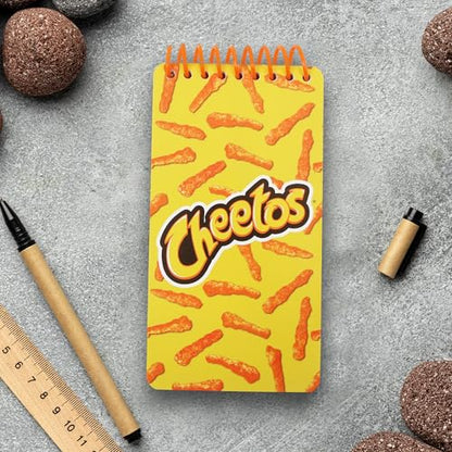 Cheetos Cute Spiral Small Notebook Pocket Size Notepad, College Ruled Memo Pads for Home, Office, College and School 6.5"x3.5" - color: Cheetos, size: NOTEPAD