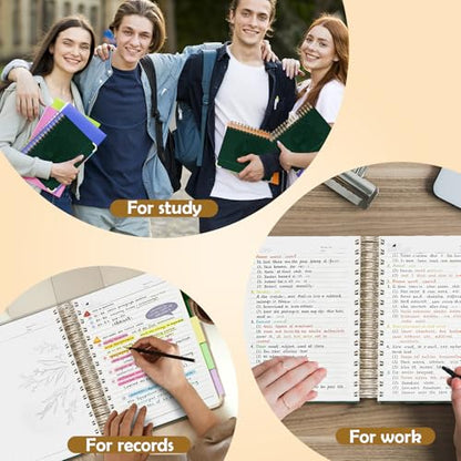 Hardcover Spiral Notebook, B5 Journal with Removable Dividers Tabs, 5 Subject Notebook College Ruled, 320 Pages 8"x10" Leather Notebooks for Work School Study, Lined Journal for Women, Dark Green - color: B5/Dark Green