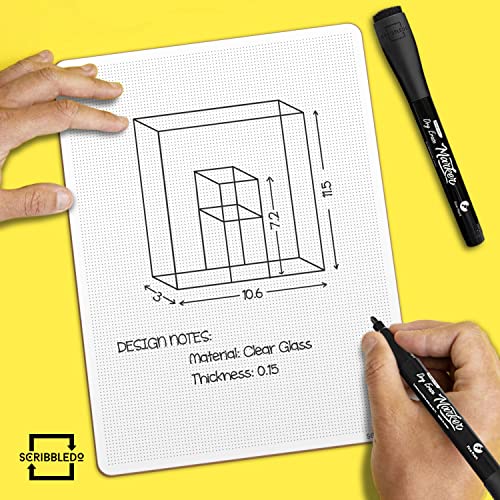 Scribbledo 12 Pack Magnetic Dry Erase Markers Black Fine Tip Whiteboard Markers with Eraser Cap Thin Low Odor Skinny White Board Markers for Adults Students Teachers Art Home School & Office - style: 12 Pack