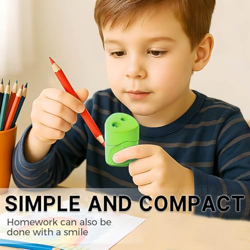 Pencil Sharpener with 2 Holes for Standard and Colored Pencils(Green)