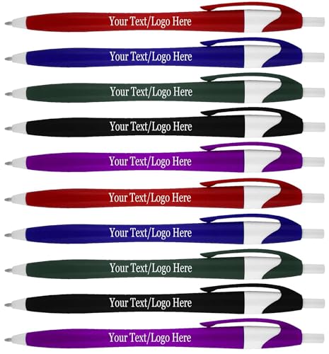 SyPen Personalized Pens With your Custom Logo or Text-1000 Pack Bulk-for Businesses, Parties, and Events, Custom Printed Slim Ballpoint Click Pens, Assorted Barrel Color, Black Ink - color: Multi-Color, size: 1 Count (Pack of 1000)