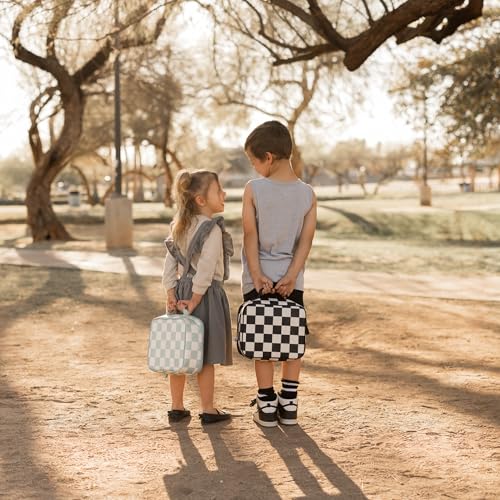 Tiny Twinkle Insulated Lunch Box for Girls and Boys | Durable and Reusable for School & Travel | Ages 3 and Up | Waterproof and Easy to Clean | PFAs and BPA Free（Sage Checkers） - color: Sage Checkers