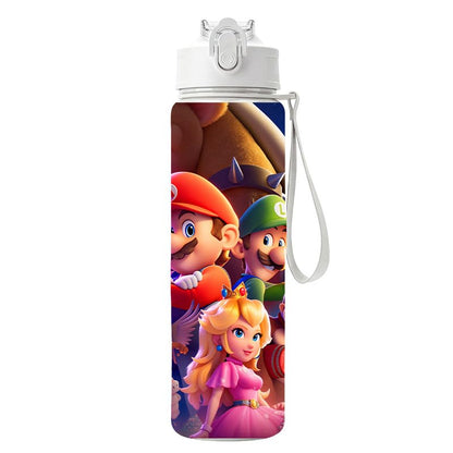 Cartoon Huntrix Water Bottle for Girls, 25oz Leak Proof with Straw Lid, Gifts for Girls (Mario) - color: Mario