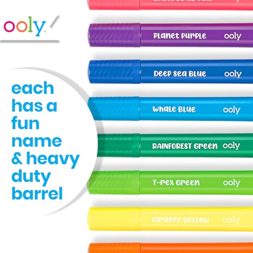 Ooly Thick Washable Toddler Markers with Jumbo Grip, Big Bright Brush Tip Markers for Toddlers with Jumbo Barrel, Perfect for Little Hands - BRUSH TIP - style: Brush Tip