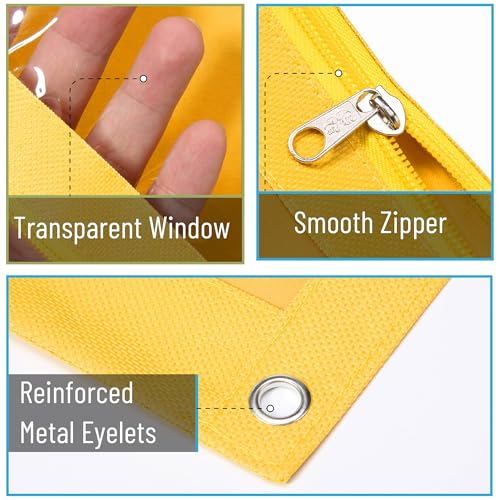 Mr. Pen- Pencil Pouch for 3 Ring Binder, 2 Pack, 10"x6.75", Smooth Zipper | Clear Window, Large Capacity Pencil Case with 3 Reinforced Grommets for School, Office, Supplies Storage | Clear Window, Large Capacity Pencil Case with 3 Reinforced Grommets for