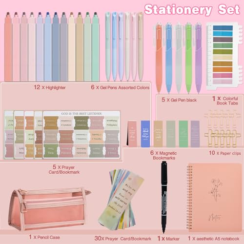 HRFGWDD Bible Study Supplies [78 PCS] for Women - Bible Journaling Kit with No Bleed Highlighters & Pens, Bible Tabs Set and Bible Verse Gifts for Scripture Study - color: 78pcs