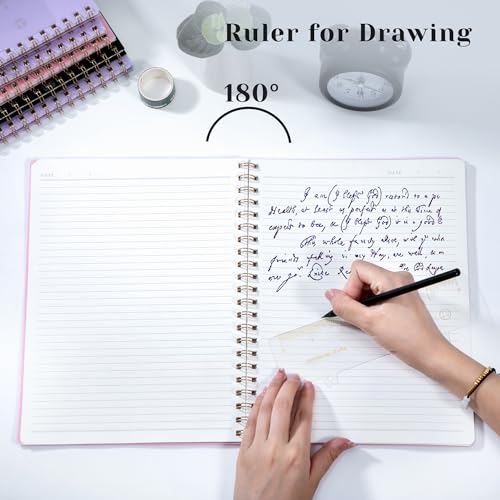 Yoment Spiral Notebook 8.5 x 11 A4 Large Notebooks for Work College Ruled Journaling Notebooks, 100 GSM Paper, Spiral Bound Journal for School Note Taking Writing, A4 Pink - color: Pink, style: D - Line - A4
