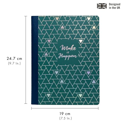 Pukka Pad, Composition Notebooks - 3 Pack of Journals Featuring 140 Pages of College Ruled 80GSM Paper with Sturdy Cover Stock - 9.75 x 7.5in - Green - Glee - color: Glee-Green, size: 3 Pack