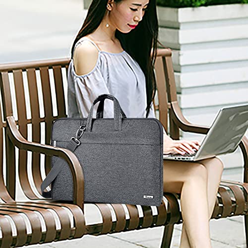 Voova Laptop Bag 17 17.3 Inch Water-resistant Laptop Sleeve Case with Shoulder Straps & Handle, Computer Case Cover Slim Briefcase Compatible with 17-18” Hp Dell Asus Acer, Grey - color: Grey, size: 17-17.3 In