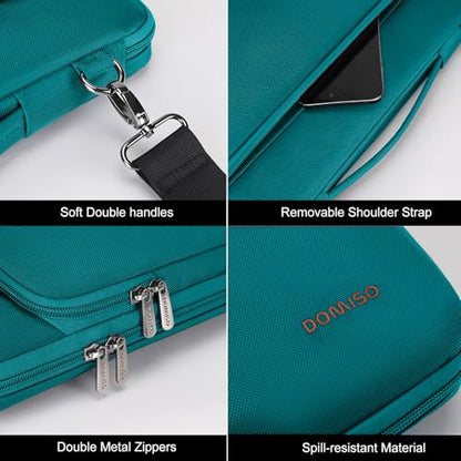 DOMISO 15.6 inch Laptop Case Sleeve Protective Cover Compatible with MacBook Pro 16 M4 M3 M2/Pro Max,15.6-16 inch HP Dell ASUS Lenovo Chromebook,Waterproof Computer Bag with Shoulder Strap,Turquoise - color: Turquoise, size: 15.6 inch