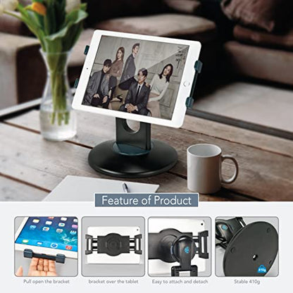 EHO Tablet Kiosk Stand, 360° Rotating Commercial Tablet Stand, Retail Kiosk, 6"-13" (Screens) Adapter Universal Holder for iPad, Air, Mini, Microsoft Surface, Most Tablets - Black - color: Black