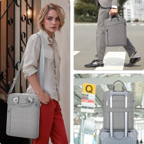 Laptop Case Shoulder Sleeve Bag Compatible with 14" MacBook Pro M5 M4 M3 M2 M1/13.6" MacBook air M4 M3 M2/13 MacBook Neo, Chromebook Notebook Portable Carrying Messenger Computer Bag, Gray - color: Gray