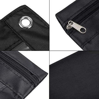 3-Ring Pen Pencil Pouch with Clear Window Stationery Bag Binder Case Classroom Organizers Black - color: Black