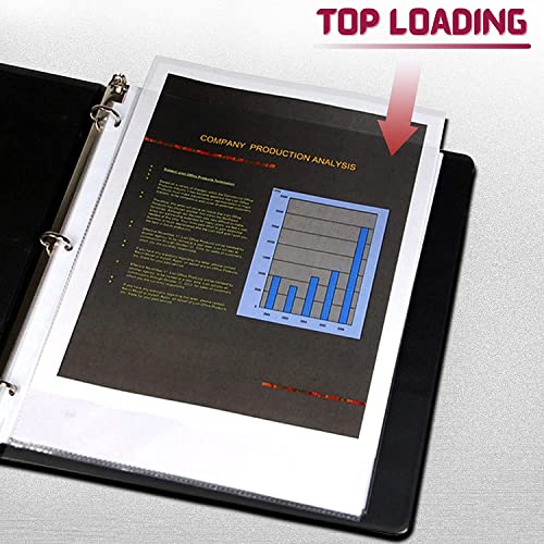 Heavy Duty Sheet Protectors for 3 Ring Binder, 100 Count Clear Page Protectors, Top Loading Plastic Sleeves 8.5 x 11 inch - size: Heavy Duty, 100 Count