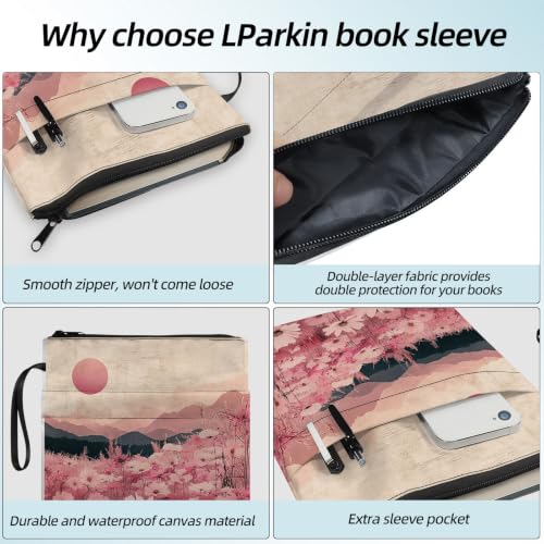 Padded Book Sleeve with Zipper & Front Pocket, Fabric Book Cover | Aesthetic Pink Daisy Flower11.4"x8.7" Washable Canvas Pouch for Hardcovers, Tablets & Reading Accessories - color: Aesthetic Pink Daisy Flower