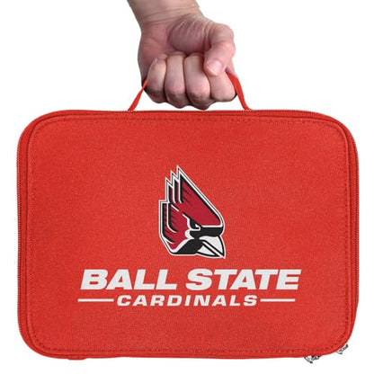 Campus Lab Ball State University Cardinals Primary Logo Insulated Soft Sided Lunch Box - Reusable Lunch Bag For School Office Work, BPA Free, Red - color: Ball State University