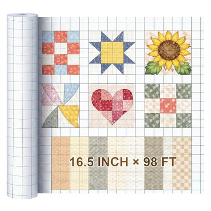 Jetec 1 Roll Large Grid Graph Paper Roll 1" Grid 16.5 Inch x 197ft Sewing Pattern Paper for Drafting Quilting Drawing Sketching Classroom Teaching Supplies Gifts - color: 1'' Grid, size: 16.5 Inch X 197ft