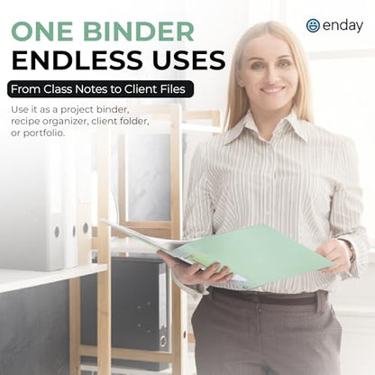 Enday 3 Ring Binder 1.5 inch (4 Pack) Pastel Flexible Binders Round Ring with Pocket, Holds 280 Sheets, for Home and School Supplies in Blue, Purple, Pink and Green – by Enday - size: 1.5-Inch