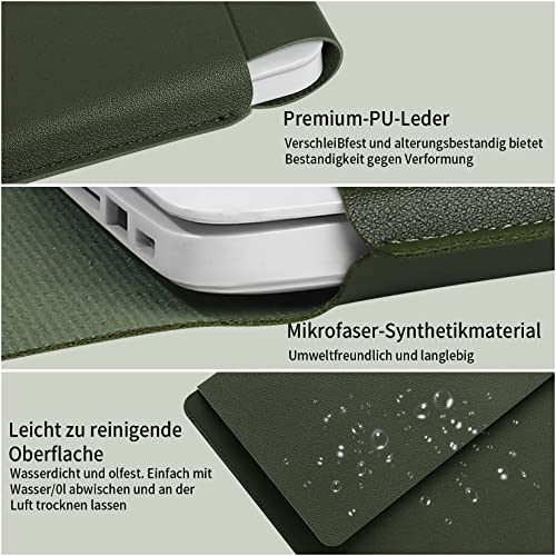 13.3-14" Laptop Sleeve, Padded Case, Thin Portable Versatile Bag Compatible With 2022 Pro 14 inch/2015 Pro 13.3 inch/2015 Air 13.3 inch (Dark Green) - color: Dark green