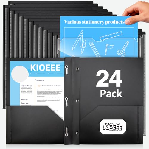 Black Plastic Folders with 2 Pockets&Prongs&Clear Front Cover(24 Pack), Heavy Duty Letter Size Plastic Folders for School Office, Letter Size Paper - size: 24 Pack, style: Heavy Duty 2 Pockets&Prongs&Clear Front Cover