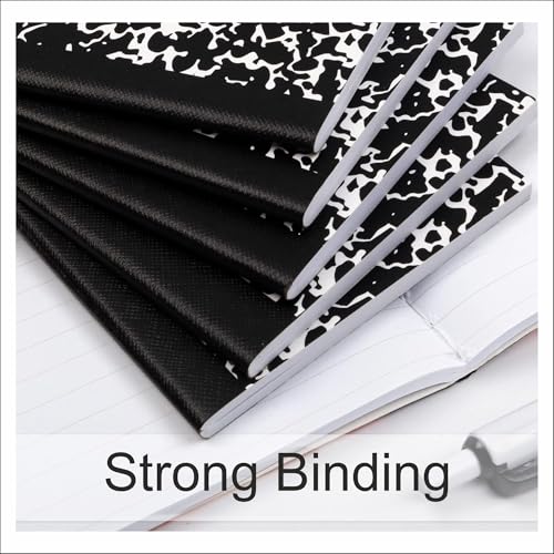 Composition Book – 100 Sheets, Wide Ruled, 9.75 x 7.5 inch – Durable Flex Cover – School & Office Use – Pack of 2 - color: Black Marble, size: Pack of 2