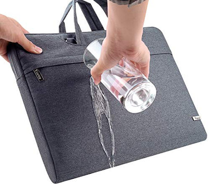 Voova Laptop Bag 17 17.3 Inch Water-resistant Laptop Sleeve Case with Shoulder Straps & Handle, Computer Case Cover Slim Briefcase Compatible with 17-18” Hp Dell Asus Acer, Grey - color: Grey, size: 17-17.3 In
