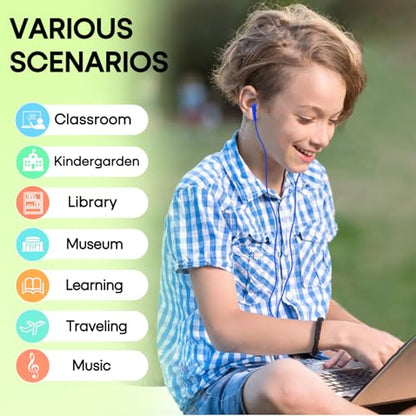 100 Packs Earbuds Bulk Classroom Headphones, Individually Bagged, Wholesale Students Wired Earphones with 3.5 mm Jack for Classroom School Library Museums and More (HY01,100 Mixed) - size: 100 Pack