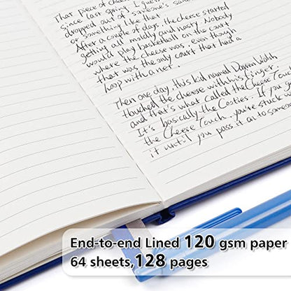feela 24 Pack Journal Notebook for Work, Business Notebook Bulk Hardcover Lined Writing Journal with Pen Holder for Men Women Note Taking, with 24 Black Pens, 120 GSM, 5.1”x8.3”, A5, Navy - color: 24 Pack navy