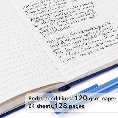 12 Pack Notebooks Journals Bulk with 12 Black Pens, Feela A5 Hardcover Notebook Classic Ruled Journal Set with Pen Holder for School Business Work Travel Writing, 120 GSM, 5.1”x8.3”, Navy - color: 12 Pack navy