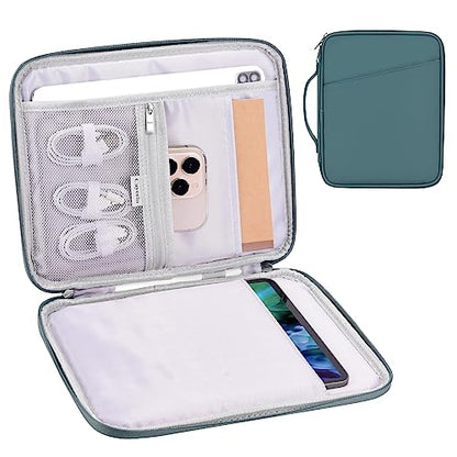9-11 Inch Tablet Carrying Case, Padded Protective Travel Sleeve Bag for iPad Pro 11 (2022-2018), iPad 10.9 (10th Gen), iPad Air (5/4th Gen), Galaxy Tab A8/A7/S8/S7 (PU-Teal Blue11) - color: Teal Blue, size: 9-11
