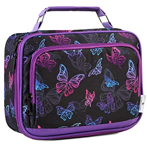 VX VONXURY Large Pencil Case, 54-Slot Colored Pen Pouch 2 Removable Sleeves | Cute Zipper Pencil Bag Organizer, Top Handle, Front Zip Pocket, Durable Fabric for Art Supplies Markers School Travel College - color: Black Butterfly