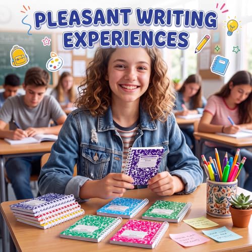 Fainne 50 Pack Mini Spiral Composition Notebooks Bulk 3.4 x 4.5 Inch Pocket Memo Pads Multicolor Marble Small Spiral Pads 80 Pages Journal Notebook for School Classroom Students College Gifts