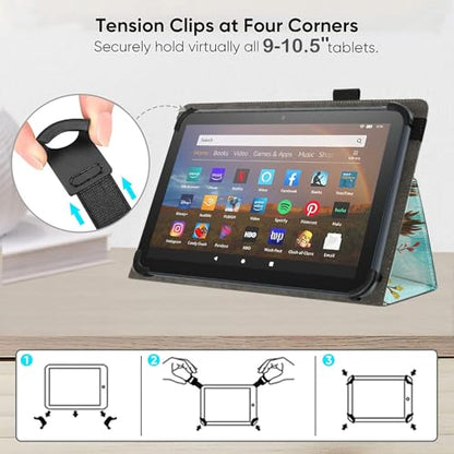Universal 10 10.1 Inch Android Tablet Case,Slim Folding Stand Cover for All 9"-10.5" Touchscreen Tablet Case with Stylus Pen Holder,Deer - color: Deer