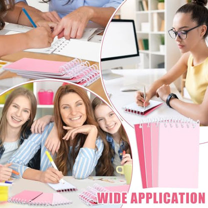 Epakh 24 Pcs Student Gift Bulk Pocket Spiral Notebook Memo Pads Mini Blank Pocket Notebooks 20 Sheets Per Notebook for School Classroom Home Office Nurses(Pink) - color: Pink