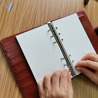 A6 Lined Refill Paper, 100 Sheets/200 Pages Loose Leaf Paper for Filofax Person Binders, 6 Holes Punched, 100gsm Ruled White Filler Paper, 3.75'' x 6.75'' - size: 100 Sheets