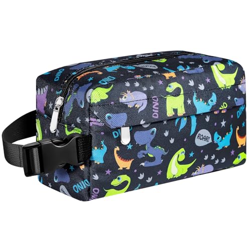 Small Insulated Snack Bag Lunch Bag for Kids Lunch Box for Women/Men, Collapsible [3L/5-Can] Reusable Lunch Bag Cooler Bag for Bottle with Handle Buckle for Work/School, Purple Dinosaur - color: Purple Dinosaur